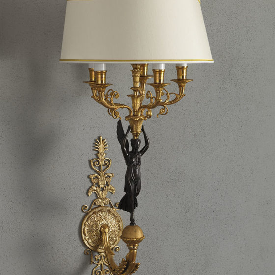 Art. A102/6 • Empire style wall sconce, gilded bronze and patina • L 26, H 60